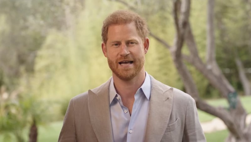 The Duke of Sussex also made an appearance via video message at the Sport Gives Back Award