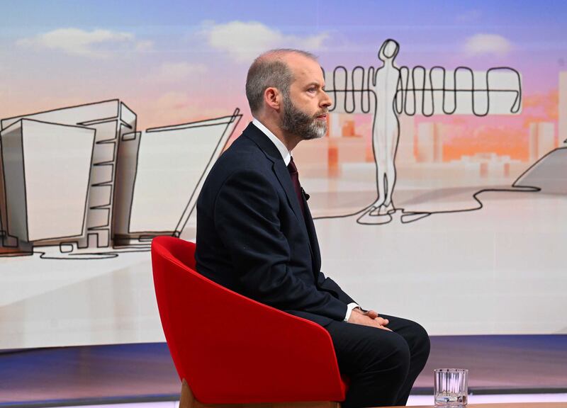 For use in UK, Ireland or Benelux countries only BBC handout photo of Business Secretary Jonathan Reynolds, appearing on the BBC 1 current affairs programme, Sunday With Laura Kuenssberg