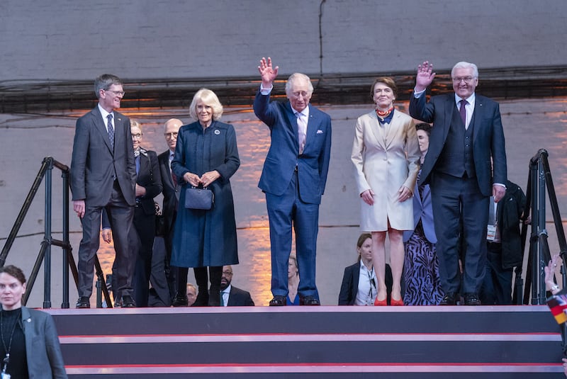 Charles and Camilla with German President Frank-Walter Steinmeier and First Lady Elke Budenbender during their state visit to Germany