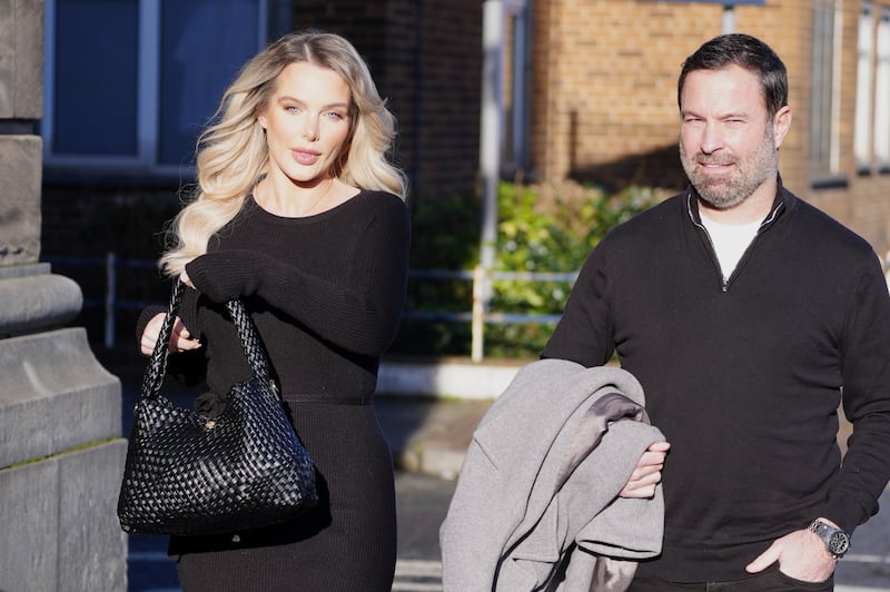 Actress Helen Flanagan (left) arrives at Wirral Magistrates’ Court, Birkenhead, Merseyside