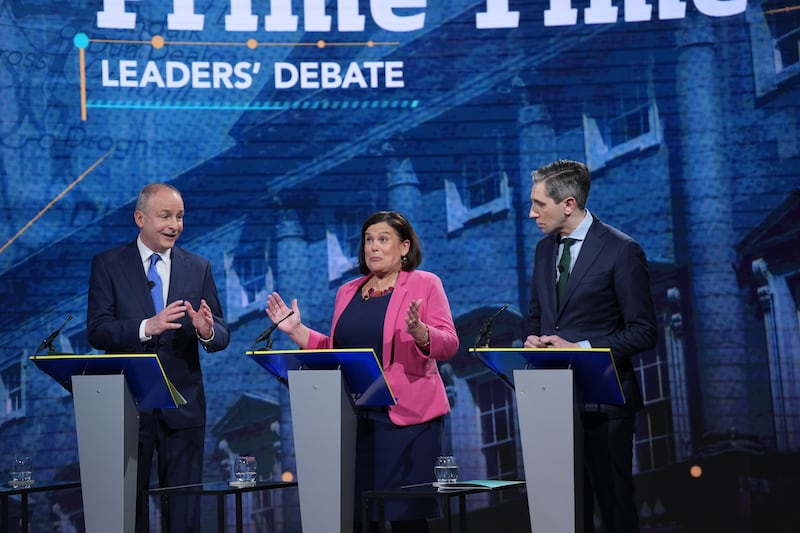 Mr Martin, Ms McDonald and Mr Harris during the final leaders’ debate