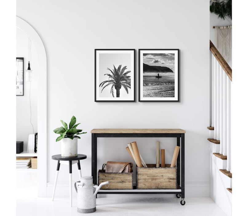 Solitary Palm Tree Print, Black & White Palm Photograph – Framed, from £49, Beach House Art