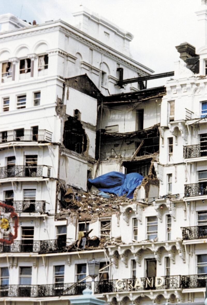 The aftermath of the IRA bombing at the Grand Hotel, Brighton, on October 12 1984. Picture by PA Wire