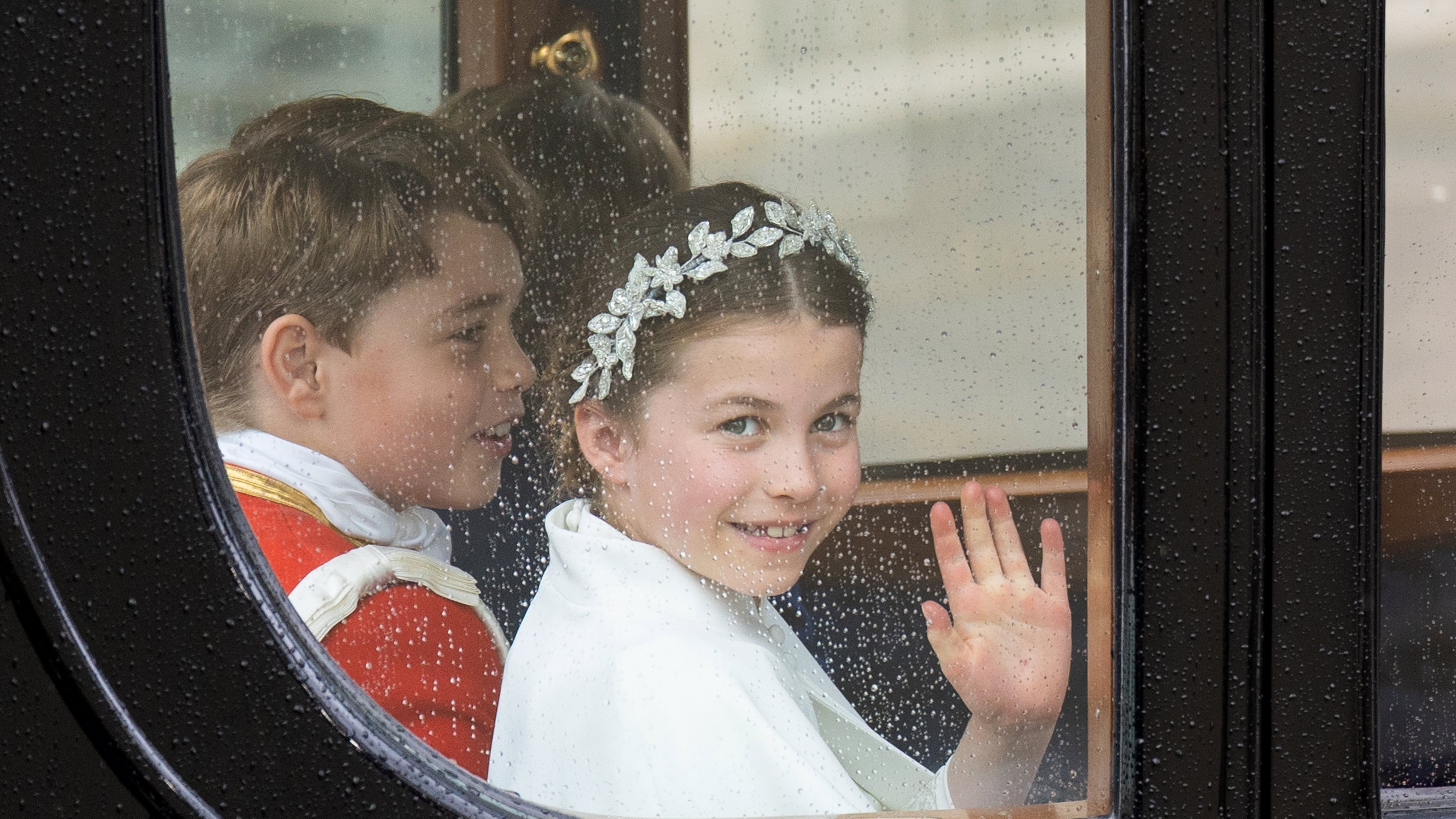 Princess Charlotte and Prince George on the day of the King’s coronation last May
