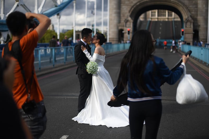 Tower Bridge stuck open