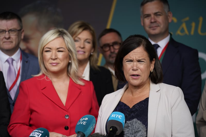 Sinn Fein’s President Mary Lou McDonald with First Minister of Northern Ireland Michelle O’Neill