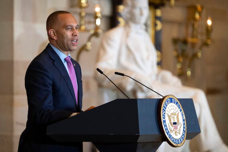 House Minority Leader Hakeem Jeffries (Mark Schiefelbein/AP)