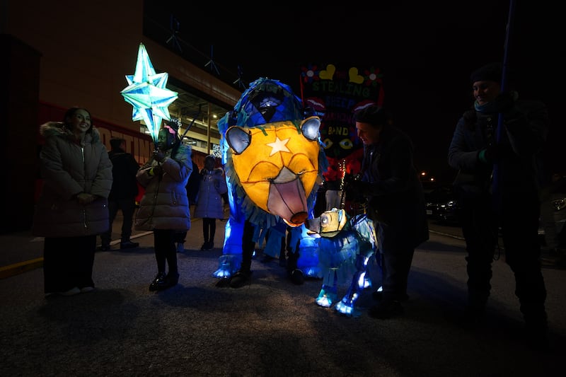 The lantern parade started at Everton FC’s Goodison Park stadium