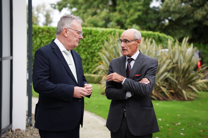 Professor Raphael Bengoa with Health Minister Mike Nesbitt (Kelvin Boyes/Press Eye)