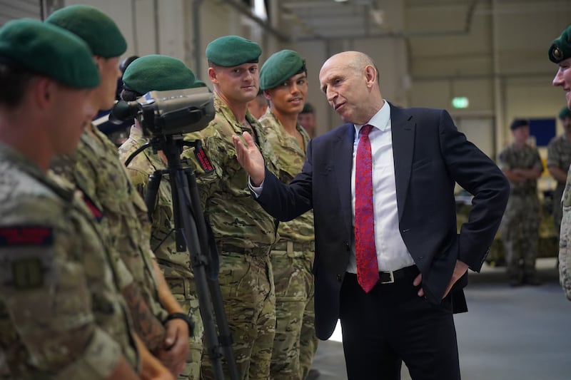 Defence Secretary John Healey visits Joint Forces service personnel at Bloodhound Camp, Episkopi, Limassol, during a visit to Cyprus