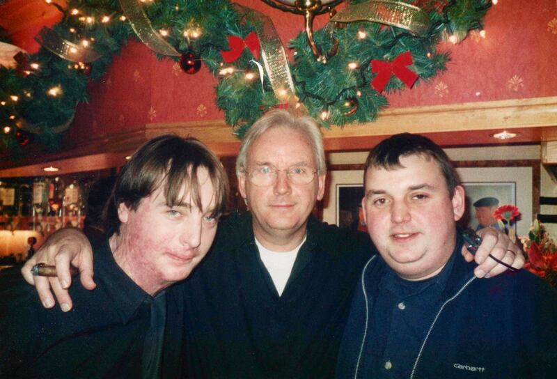 Pete Waterman (middle) with sons Pete Jr (left) and Paul (right)