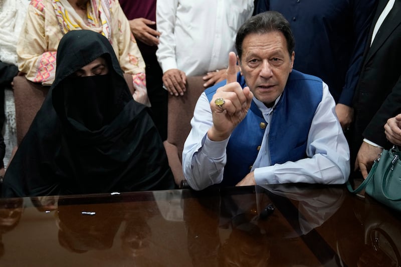 The dropped charges relate to Khan’s marriage to Bushra Bibi (AP)