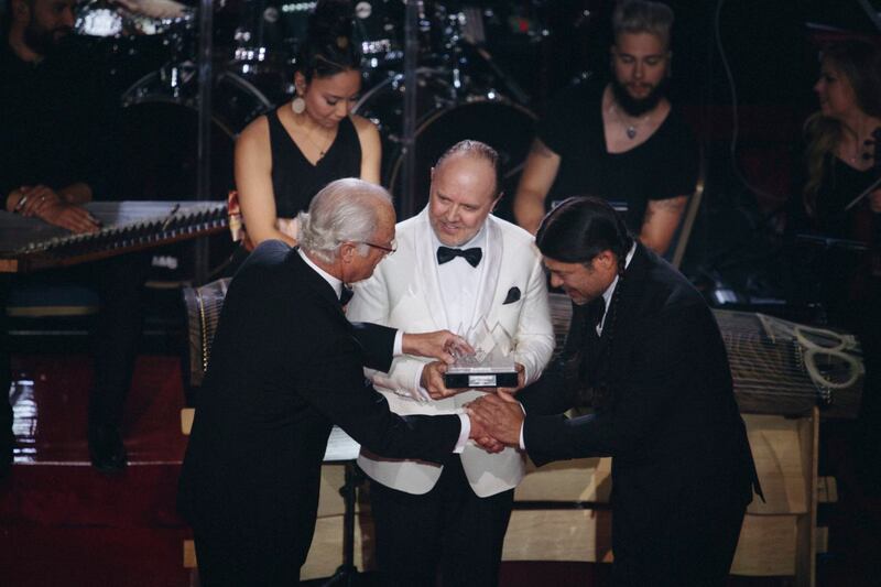 Lars Ulrich and Robert Trujillo of Metallica reciveve the 2018 Polar Music Prize from the King of Sweden. 