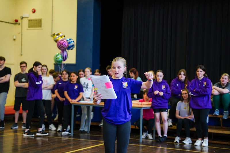 Aimee Toner in rehearsals for BSPA's production of Charlie and the Chocolate Factory