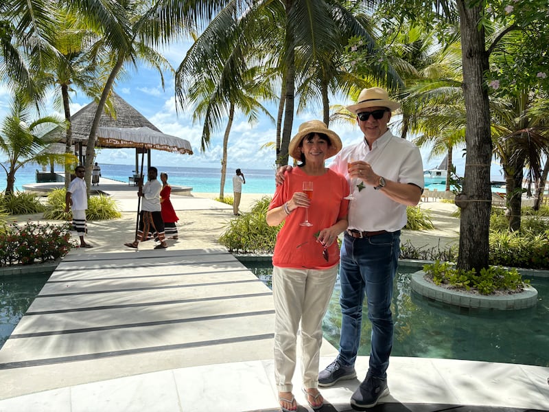 Chris and his wife, Carole, at Bolifushi