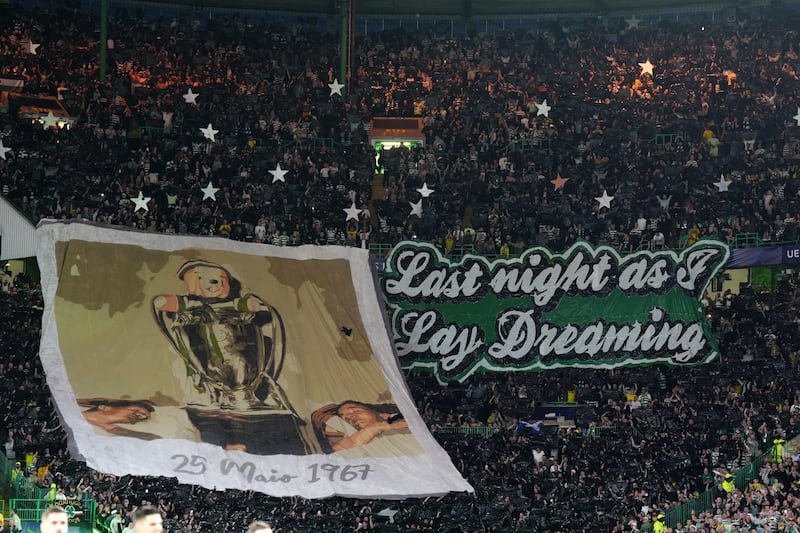 Celtic supporters celebrated past success against Slovan