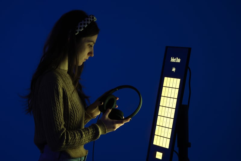 Artist Gwen Stevenson year long durational performace, marking the 25th Anniversary of the Good Friday Agreement on show at Belfast Exposed. PICTURE: MAL MCCANN