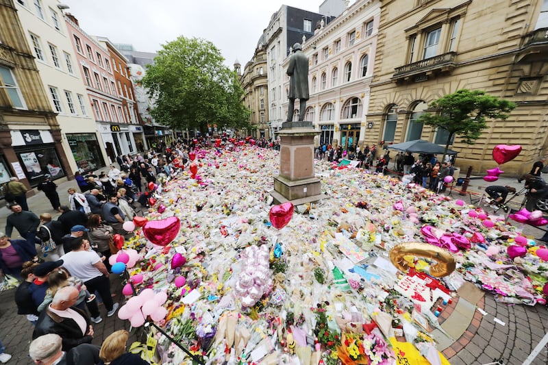 Hundreds of tributes were left after the attack