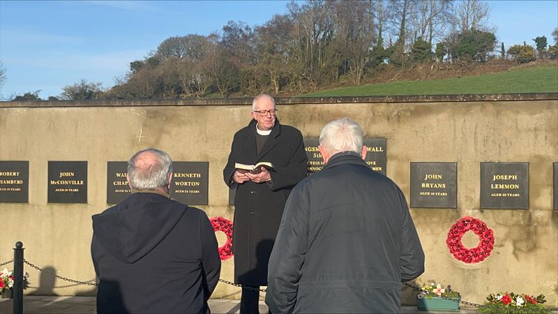 Rev Graham Middleton speaking at a commemorative service for the 48th anniversary of the Kingsmill massacre at the site of the ambush in south Armagh. .