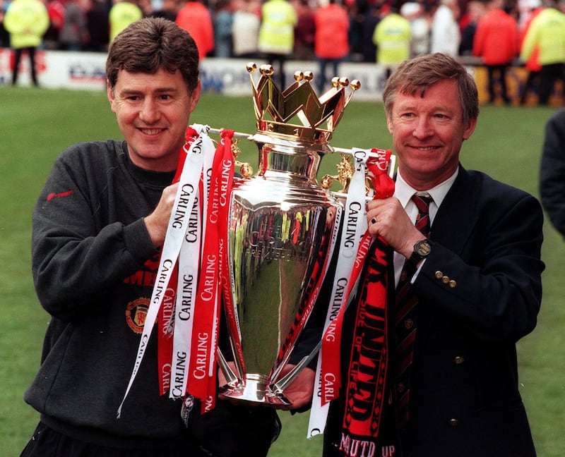 Sir Alex Ferguson’s Manchester United overhauled Newcastle to claim the 1995-96 Premiership title