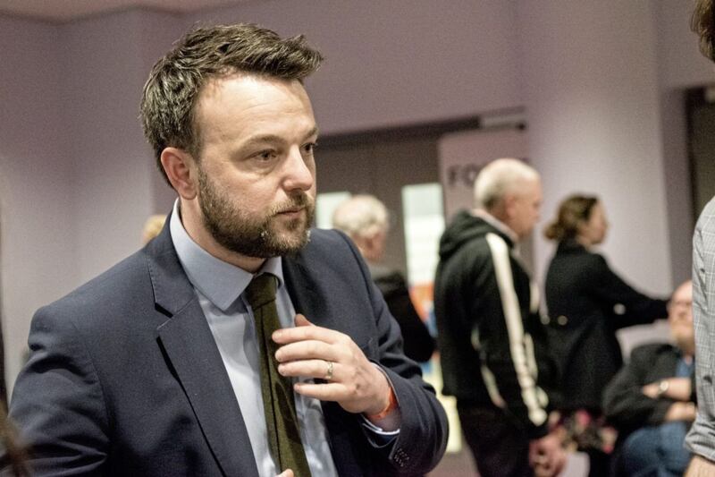 Colum Eastwood SDLP party leader at the Foyle Arena Count.