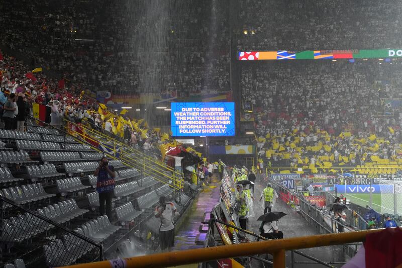 Play was suspended after 35 minutes in Dortmund