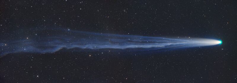 Image of a comet – not the one being seen UK skies at the moment – showing what may happen to PanSTARRS’ tail.