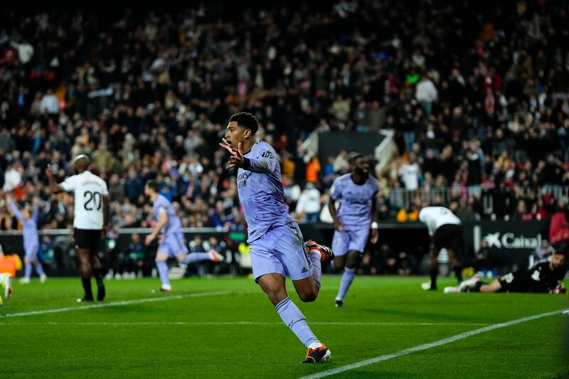 Bellingham thought he had won the match in the closing seconds (Jose Breton/AP)