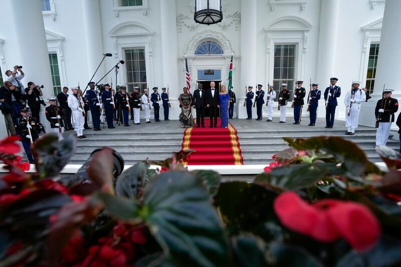 President William Ruto and first lady Rachel Ruto are welcomed to the White House (Susan Walsh/AP)