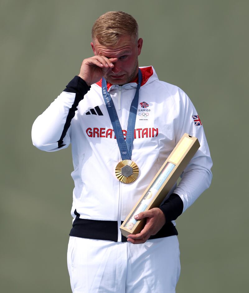 Nathan Hales appeared emotional as he stood on the podium