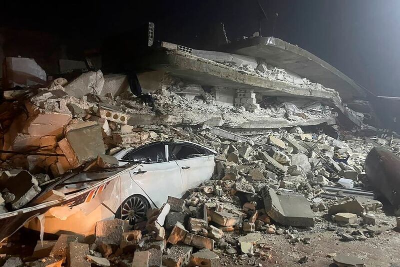 A powerful 7.8 magnitude earthquake hit southeast Turkey and Syria early yesterday (Ghaith Alsayed/AP)
