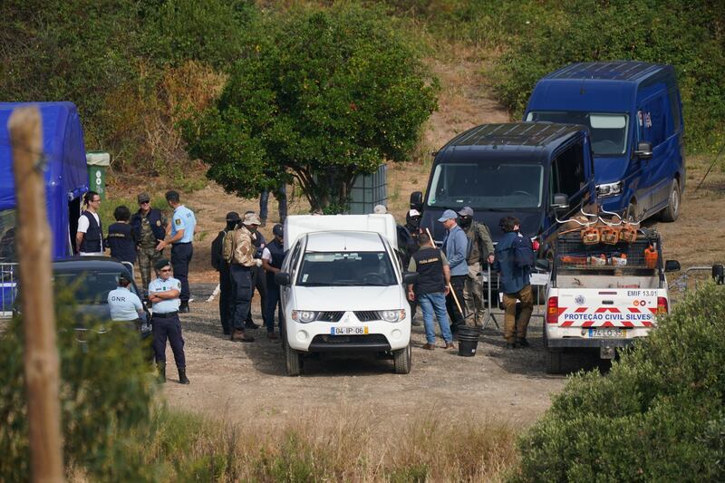 Search teams at the Algarve’s Barragem do Arade reservoir last May