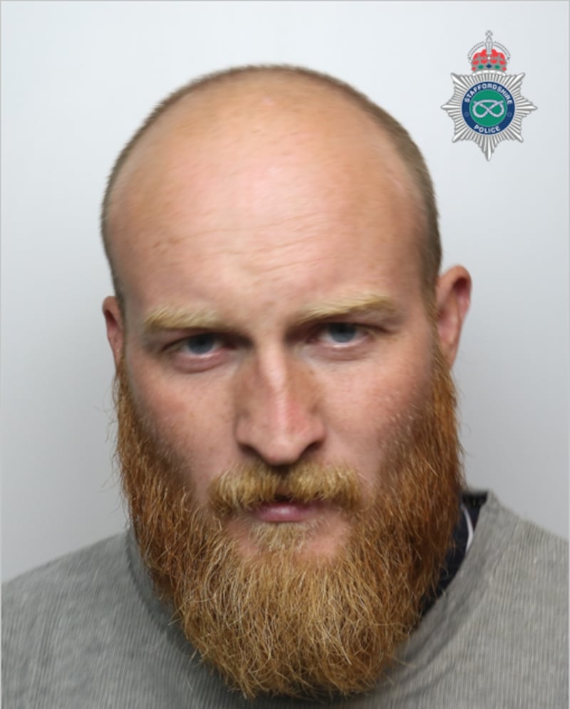 Ashley Morris was seen on camera Morris picking up a brick and throwing it towards the mosque in Town Road, Stoke-on-Trent.