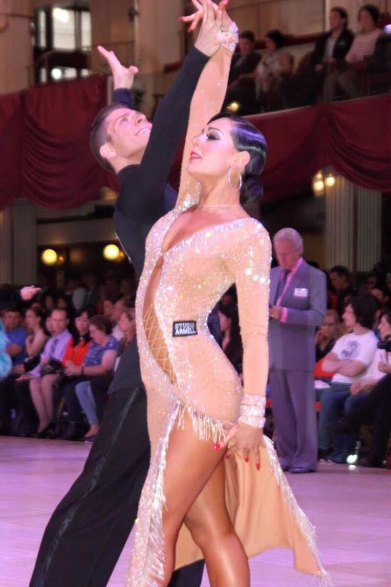 Dowden and husband Ben dancing in Blackpool in 2015