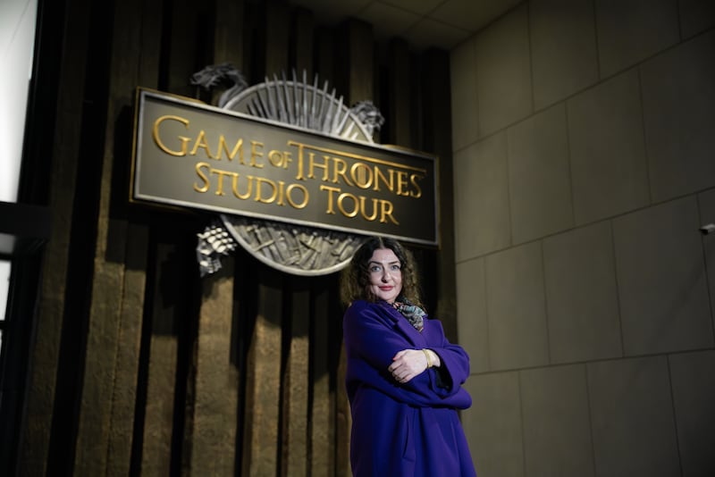 Kathy Kiera Clarke visiting the Game of Thrones Studio Tour, Banbridge