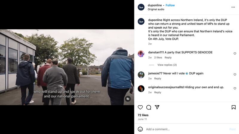 Videos uploaded from the campaign trail tend to have a dull or grey tone added to them during editing. This does not lend itself well to image and aesthetic-heavy platforms such as TikTok or Instagram and they do not stand out.
(instagram.com/duponline)