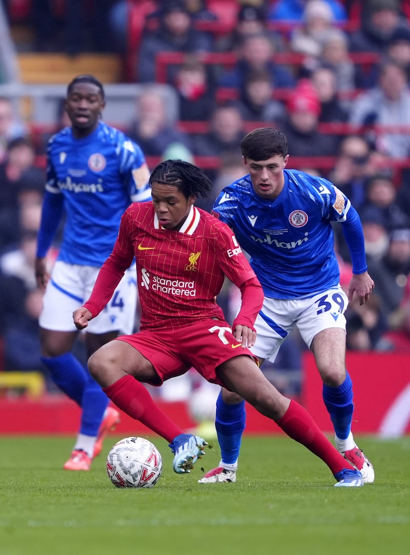 Rio Ngumoha became Liverpool’s youngest starter with his appearance against Accrington Stanley