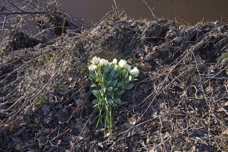 Flowers were left by the River Esk in tribute to the men who died in the incident