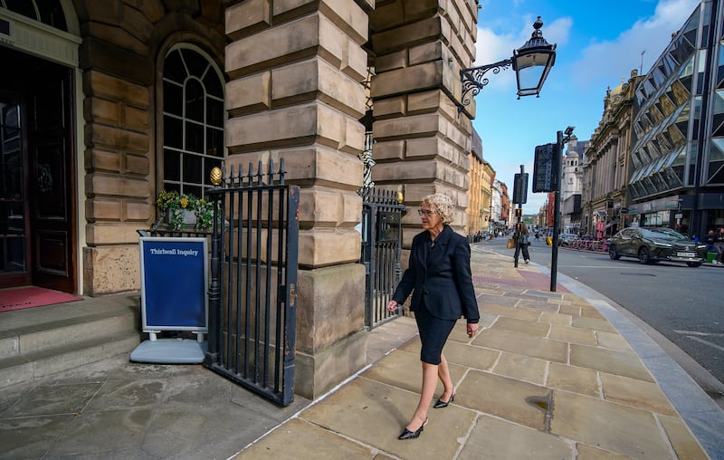 Lady Justice Thirlwall arrives at Liverpool Town Hall