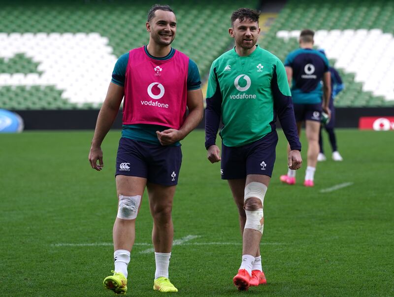 Hugo Keenan (right) Ireland’s win over Wales