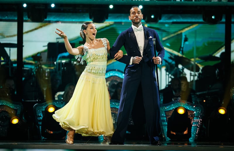 Pete Wicks and Jowita Przystal during the live show for Saturday’s Strictly Come Dancing