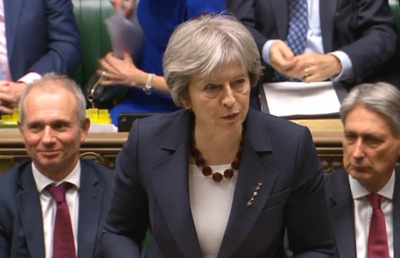 Theresa May, telling MPs in 2018 that the UK Government would expel 23 Russian diplomats in the following days in retaliation for the nerve gas attack in Salisbury