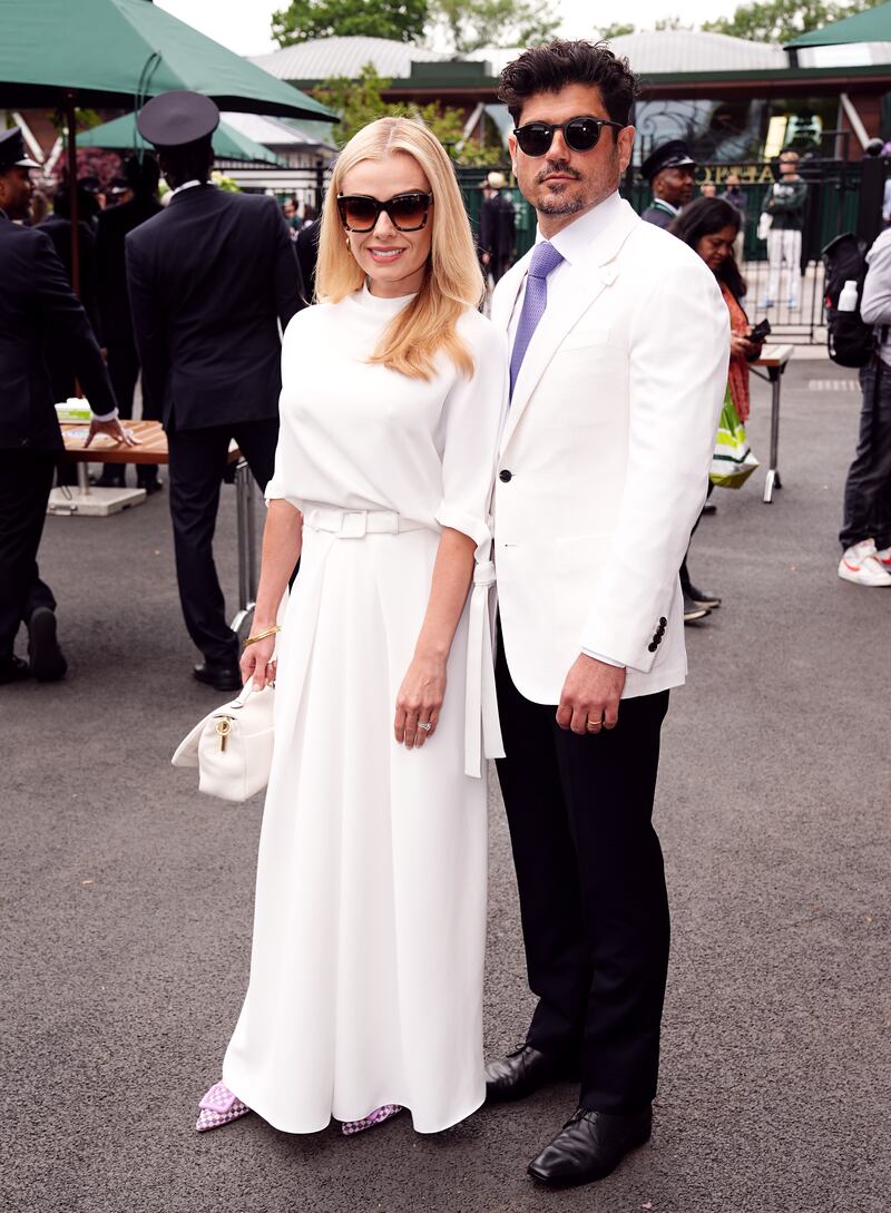 Katherine Jenkins was draped in all-white for Day One of the tournament