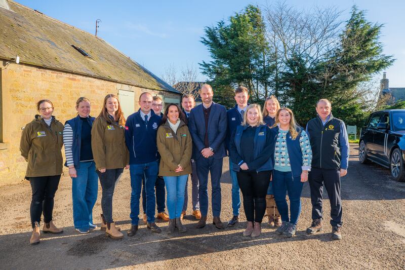 The Prince of Wales during a visit to East Scryne Farm in Carnoustie