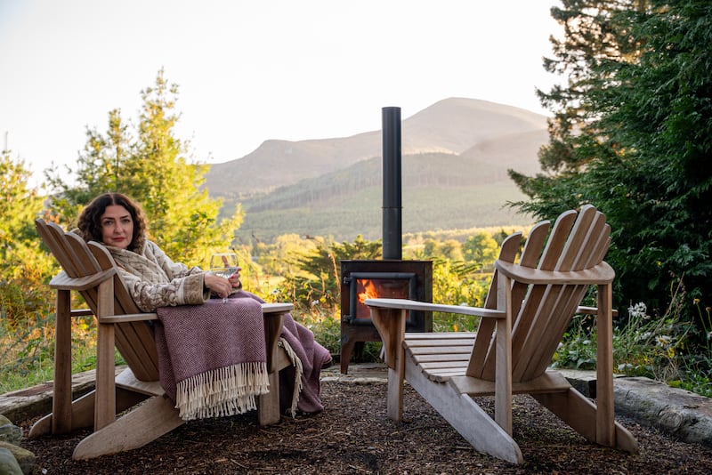 Kathy Kiera Clarke relaxing at Enniskeen Estate & Forest Spa, Co Down