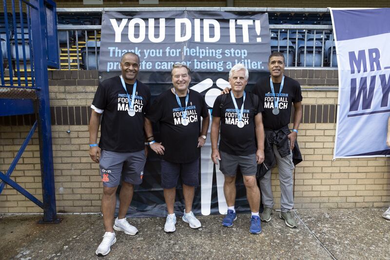 Chris Kamara, far right, is a long-time supporter of Prostate Cancer UK