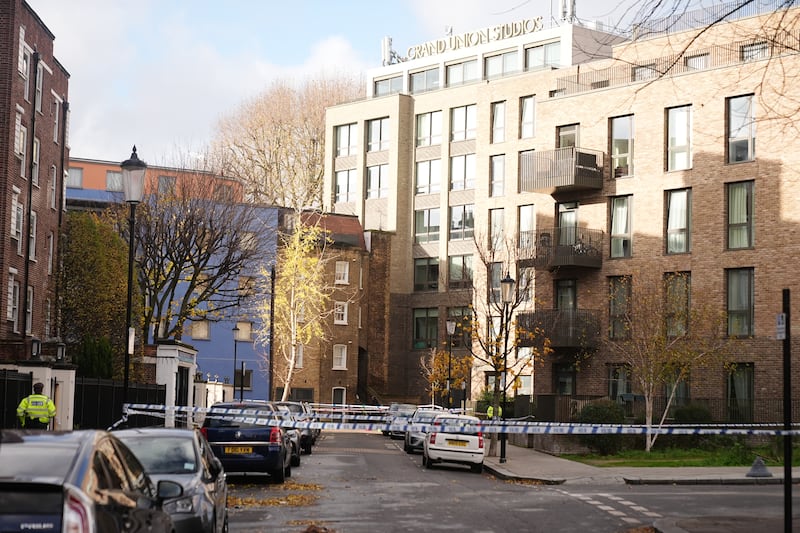 A police cordon at the scene on Southern Grove in Ladbroke Grove, west London