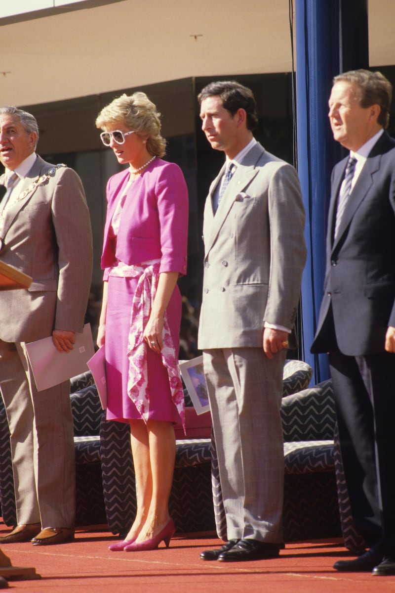 The Prince and Princess of Wales in the sunshine at Wollongong, south of Sydney, in 1988