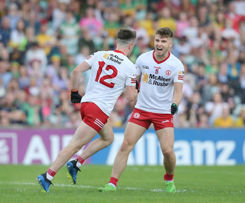 Cormac Quinn (right) could miss Errigal Ciaran's Tyrone SFC opener against Killyclogher due to injury      Picture: Margaret McLaughlin