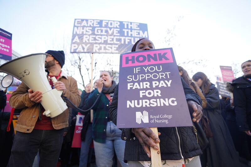 RCN members on the picket line in December 2022